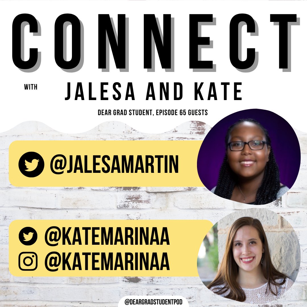 DearGradStudent's tweet image. ✨Ep. 65 is LIVE on 3/21✨

2nd year Masters student @JalesaMartin, &amp;amp; 5th year PhD Candidate, @katemarinaa, joined me to discuss their experience as disabled women of color in academia.

#AcademicChatter @OpenAcademics @DisInGradSchool @DisInHigherEd @DisabledStem @DisabledAcadem