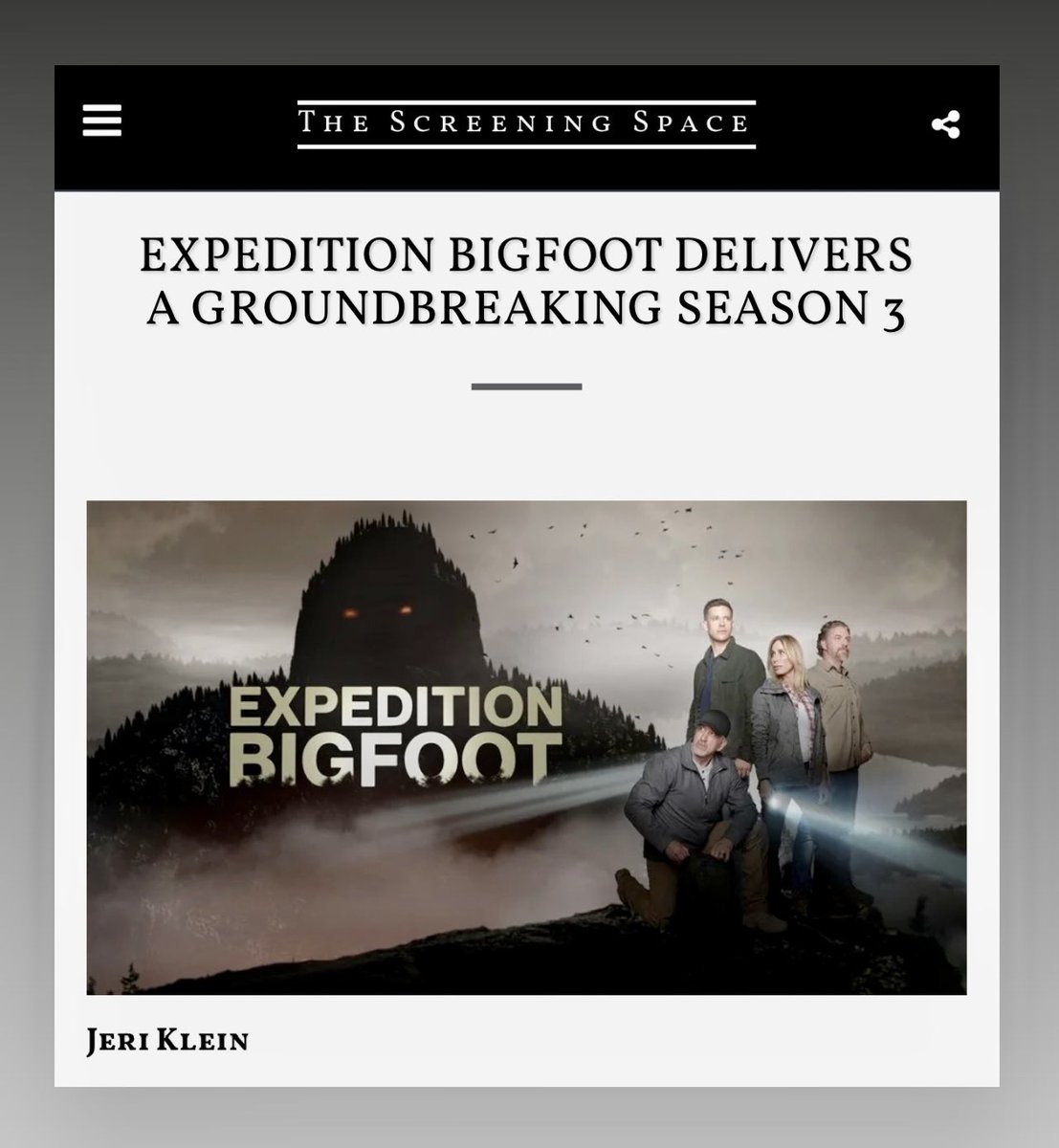 I wrote a thing! It’s about how Dr. Jane Goodall is open to the possibility that a Bigfoot like creature could be real. If you’re into all things #cryptids, you’ll love season 3 of #ExpeditionBigfoot! 

<a href="/travelchannel/">Trvl Channel</a>  <a href="/discoveryplus/">discovery+</a>
@screening_space 

the-screening-space.com/the-truth-is-o…