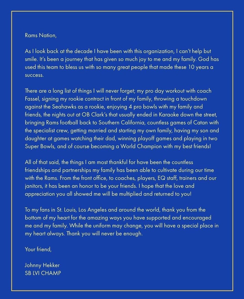 EnglishRamCA's tweet photo. If you didn’t have a special place in your heart for ‘6’ before reading this, this will tip you over the edge! 
Catan fan as well 💯 
#hekker #punter #larams #QB2 https://t.co/V75oUTktj9