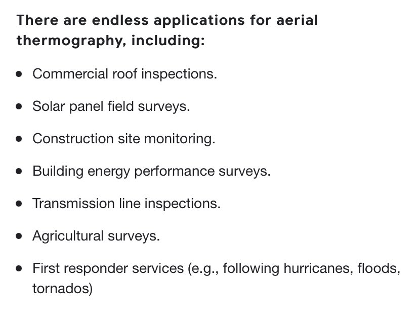 DBD is now certified to perform aerial thermography! Thermal photography uses infrared cameras to detect heat patterns &amp; use temperatures to spot/mitigate issues early. Attach it to a drone &amp; you have more practical, cost efficient thermal scans. 

Link in bio to inquire ✅