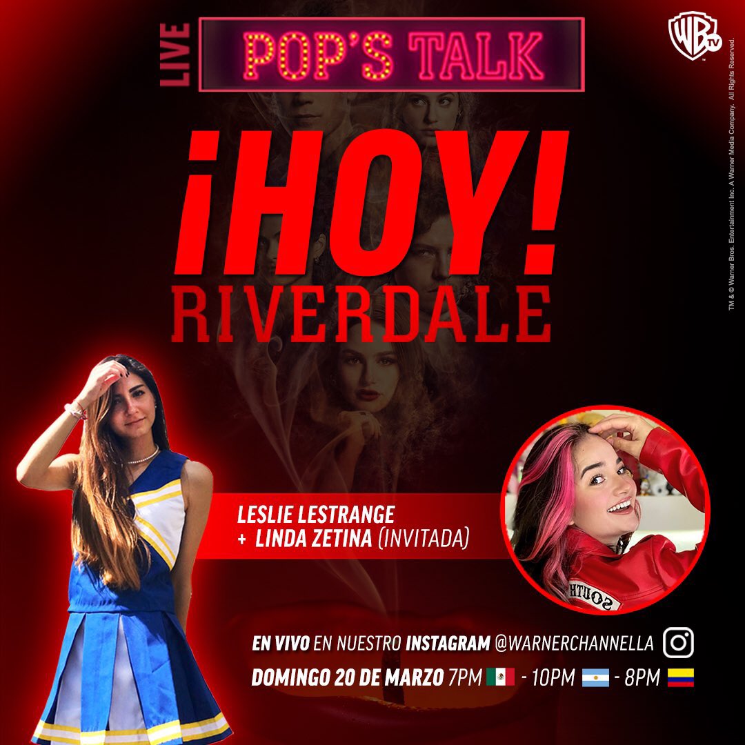 ThePopsLit's tweet photo. Estamos ansiosos por el regreso de #Riverdale así que te invitamos al #PopsTalk un live que se realizará HOY 7PM MX 10PM ARG 8PM COL en la cuenta de Instagram @WarnerChannelLA junto a Leslie Lestrange y Linda Zetina analizando las fans theories. ¿¡Los esperamos! 🔥🔥🔥 https://t.co/8GR091lpod