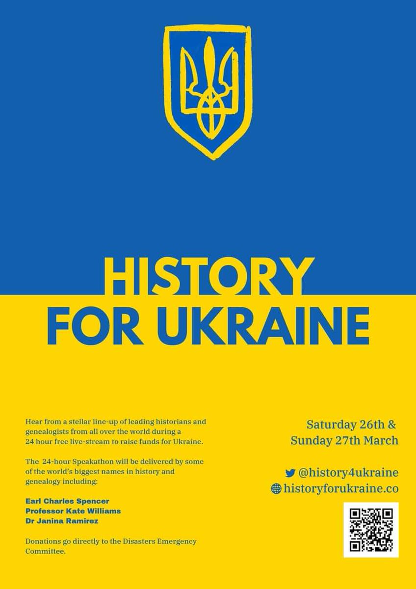 KMAHumanities's tweet photo. What an amazing opportunity to hear some fantastic historians whilst helping a great cause.

@history4ukraine  is a 24 hour marathon of leading historians from all over the world streaming their talks. There is no charge to watch, but you will be invited to donate to @decappeal https://t.co/EoXjfG2IzK