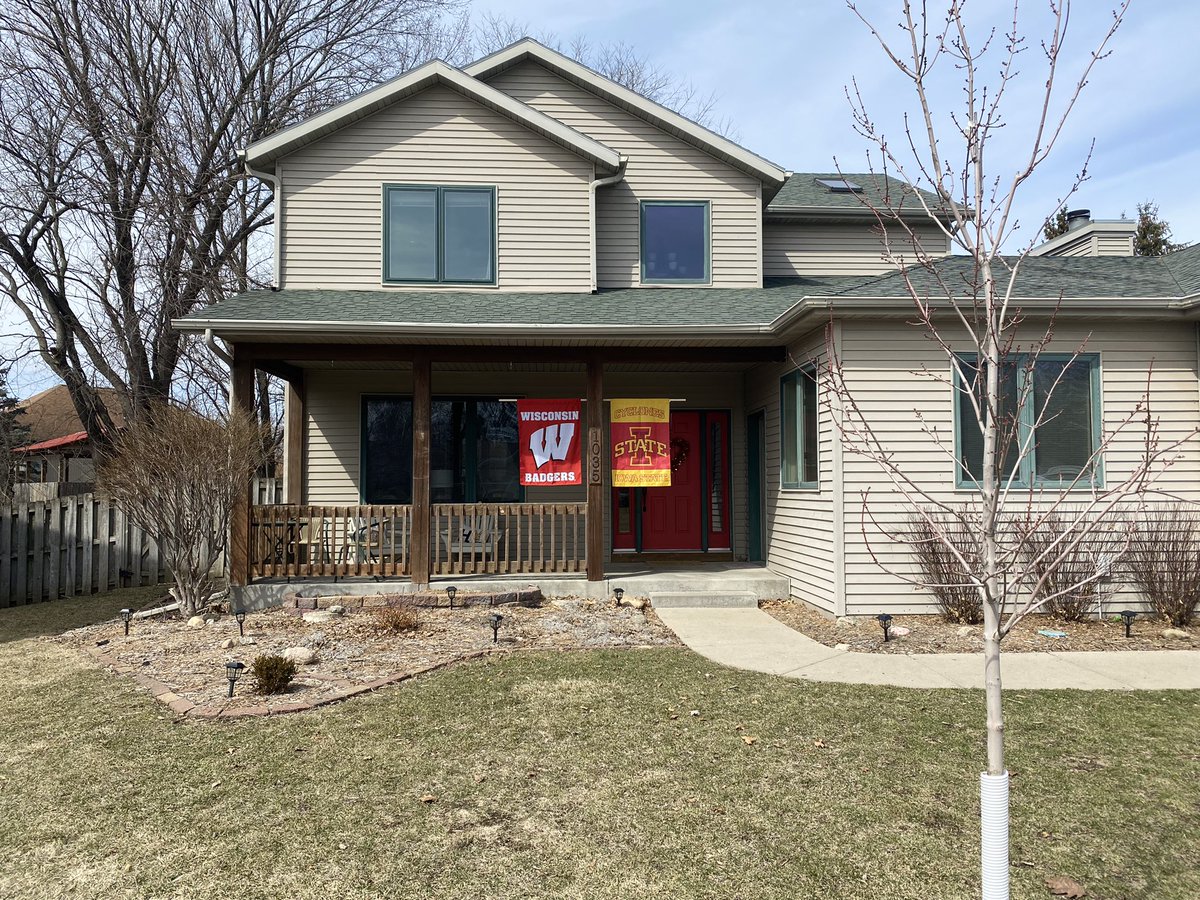 benjschmitt's tweet photo. After leaving Madison and moving to Ames in 2008, it finally happened.  Badgers and Cyclone face off tonight!  The Schmitt house will cheer on both…while accepting an outcome without both. https://t.co/PyUam0QPsX