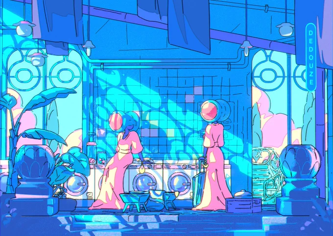Finished artwork from the previous video! Would you like it as a poster? 🥺 made with #blender3d #greasepencil 