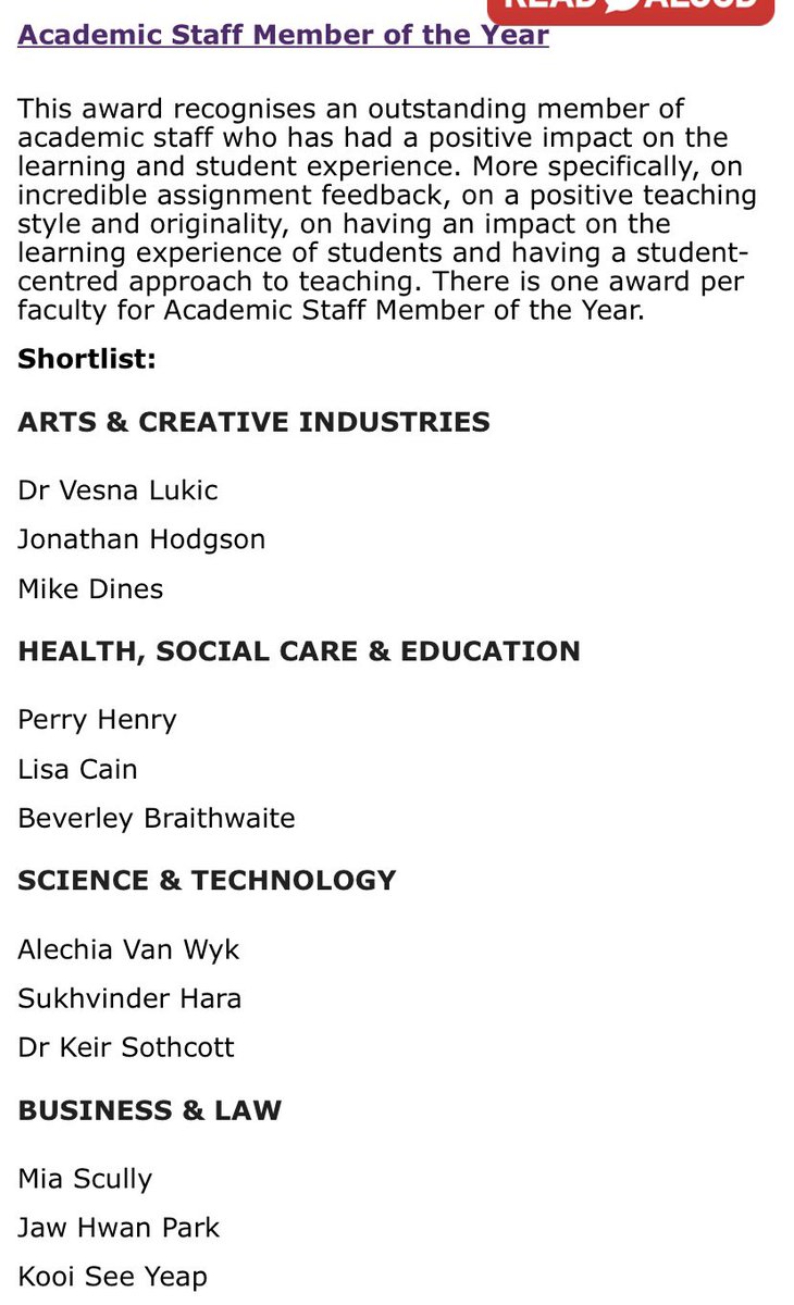 CrimAndSoc's tweet photo. CONGRATULATIONS are in order for being shortlisted as Department of the Year in the @MiddlesexSU Student Led Teaching Awards 22! ✨
Congratulations to our @MiaScally &amp; Keir Sothcott for ALSO being shortlisted for Academic Staff Member of the Year &amp; the Innovative Teaching Award! https://t.co/ox5xcBL1mA
