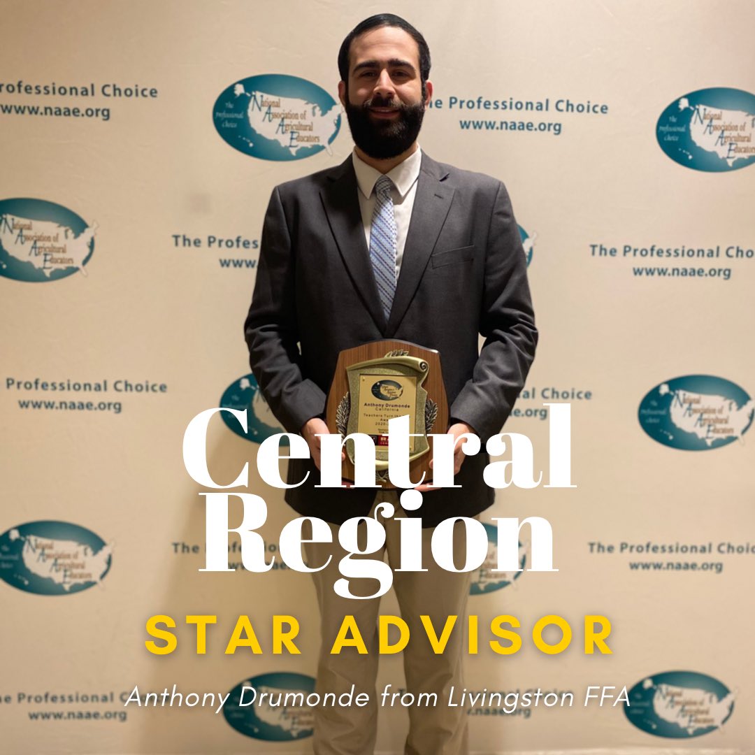 Anthony Drumonde from <a href="/livingston_ffa/">Livingston FFA</a> was named the Star Advisor for our region! His commitment to the Livingston FFA chapter and all that he does for the program has not gone unnoticed. Thank you for all the opportunities you’ve provided your students to become leaders and grow!