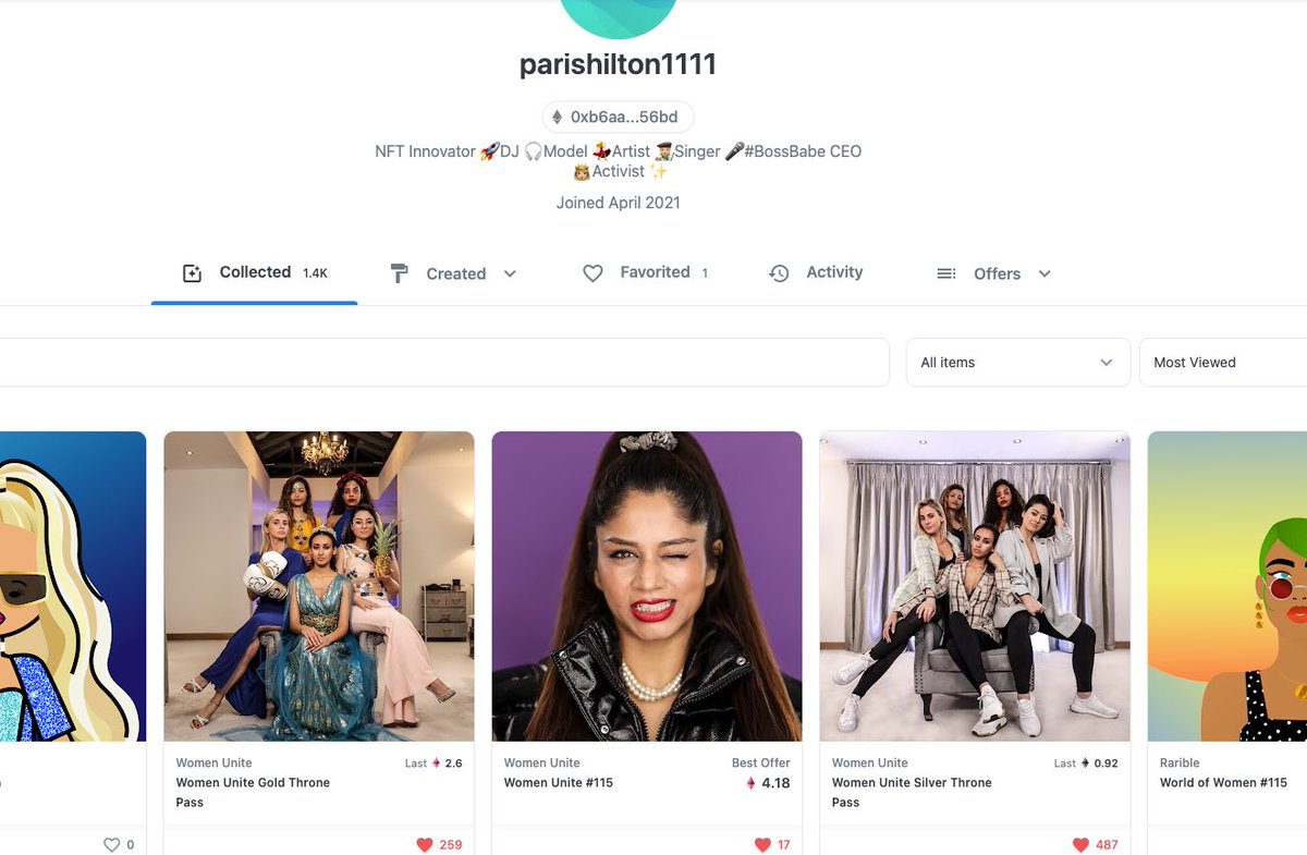 Dee22WithLove's tweet photo. A vibrant #NFTs collection! Showing Power, love and beauty.

Thank you @parishilton for following @WomenUniteNFT

We have gifted you some of the #RarestTokens of the current Women Unite collection to show our appreciation and love. 

We Hope You Enjoy 💫✨ https://t.co/TEbeQps6oD https://t.co/KvOrtiti1B