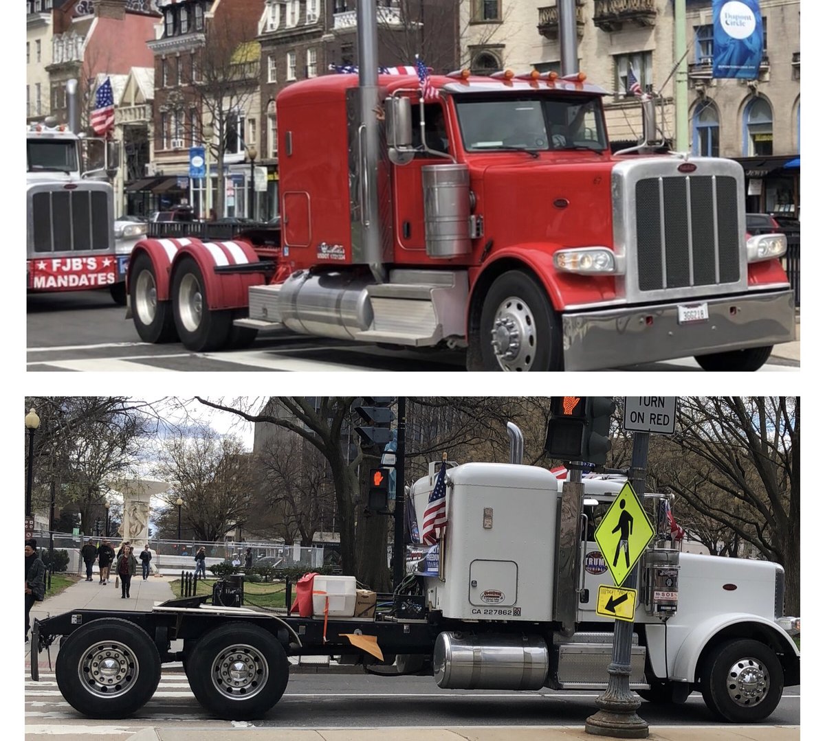 councilofdc's tweet photo. Of all the places in DC to oppose “mandates,” the Convoy chose…Dupont Circle 🏳️‍🌈

The unintended humor of this clearly went right over their heads… https://t.co/qel63sXVrz