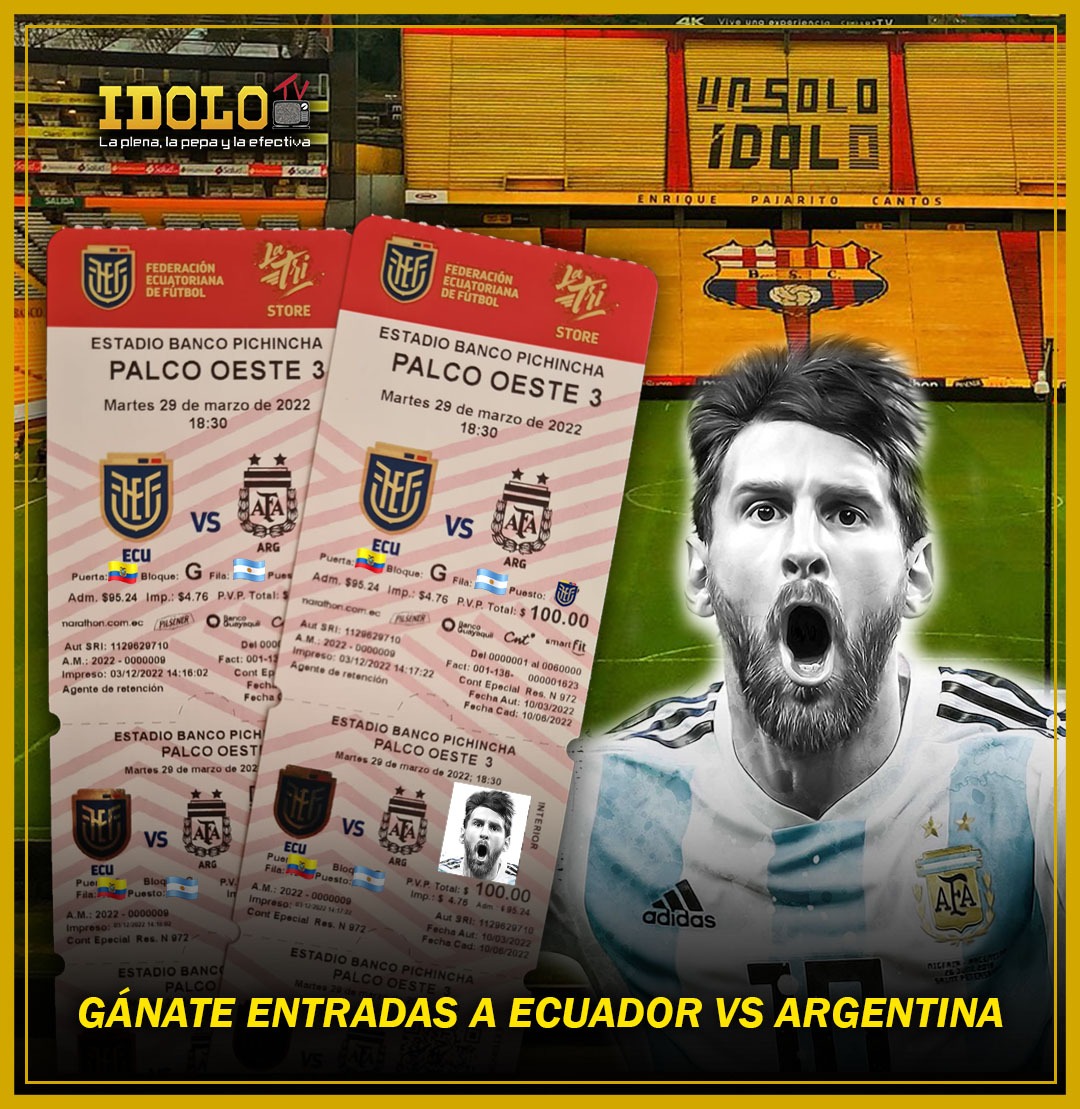 idoloTV's tweet photo. SORTEAREMOS DOS PALCOS CENTRALES PARA EL PARTIDO ECUADOR 🇪🇨 VS ARGENTINA🇦🇷

PARA PARTICIPAR:

- DA RT A ESTE TUIT

- SUSCRIBETE 👍A NUESTRO CANAL 📺 DE YOUTUBE 👇
https://t.co/dfd2QlFpd0

SORTEO: LUNES 28 DE MARZO EN NUESTRO PROGRAMA 📺 (19H00) https://t.co/lDqdHAmKj2