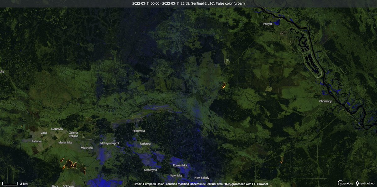 DarMo68's tweet photo. 8/n Many thermal structures visible in the IR infrared band near #Chernobyl and possible positions of MLRS systems within ~ 40 km from the city of #Netishyn and the nuclear power plant @Pierre_Markuse #opensource #data https://t.co/AhtgCcB2Zd