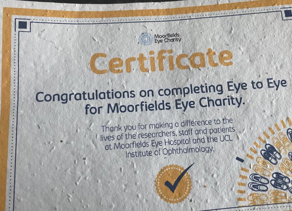 CrimAndSoc's tweet photo. A huge WELL DONE to our Programme Administrator, Elizabeth Sylvanus-Ley for walking a whopping 15 MILES today to raise money for @Moorfields 👏✨ Thank you all for your support &amp; donations! Donate here: https://t.co/0umU3oZnKP https://t.co/0hTHkMcGfz