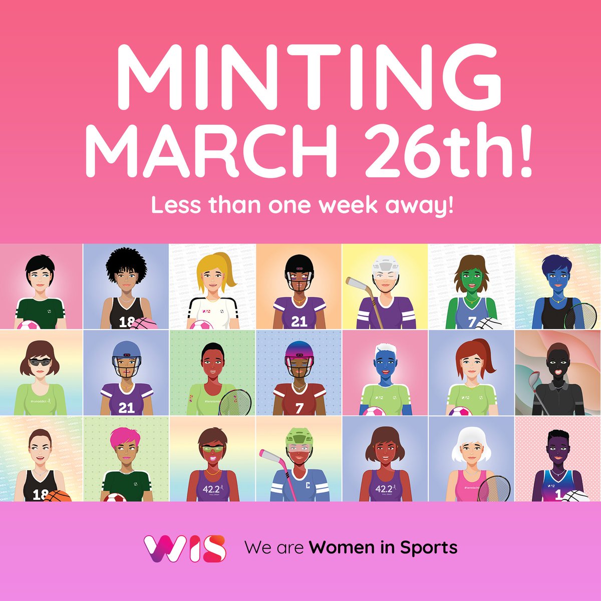womensportsnft's tweet photo. Less than a week away until launch! 🎉
Whitelist still available! 🔥 

1⃣ Follow @womensportsnft
2⃣ Like &amp; RT
3⃣ Tag 3 Friends
4⃣ https://t.co/uDCFmXj8Ms

#NFTs #NFTCommunity #nftcollector #nftcollectors #NFTcollectibles #NFTcollections #NFTWhitelist #womeninsports #NFTdrops https://t.co/ka9J312Qvs