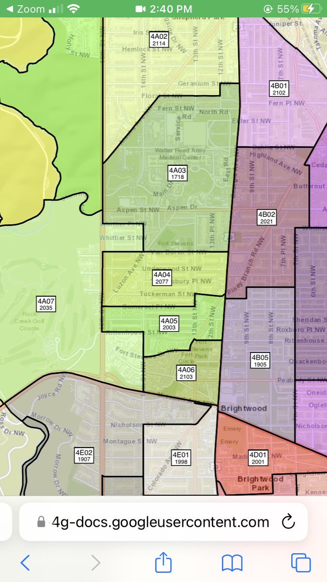 BrightwoodCADC's tweet photo. Zooming in on the new SMD boundaries for #BrightwoodDC section of the proposed final #ward4redistricting map. #Ward4 https://t.co/a1dA93kukm