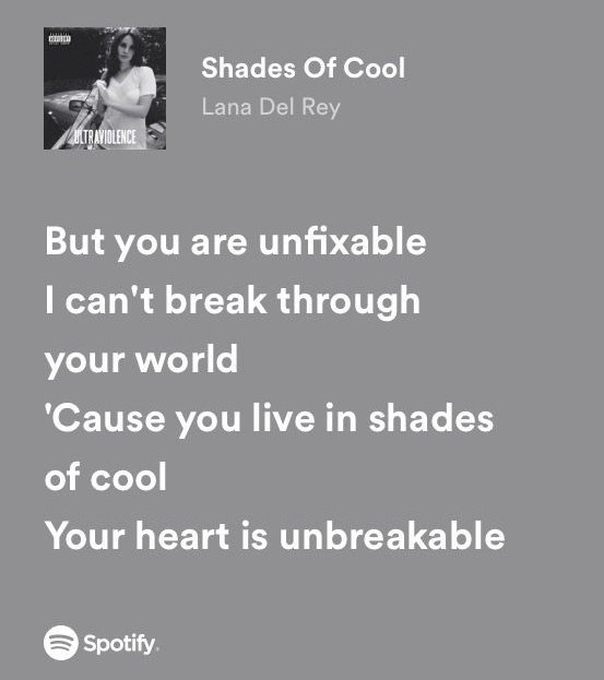 Lana Del Rey - Shades of Cool Lyrics