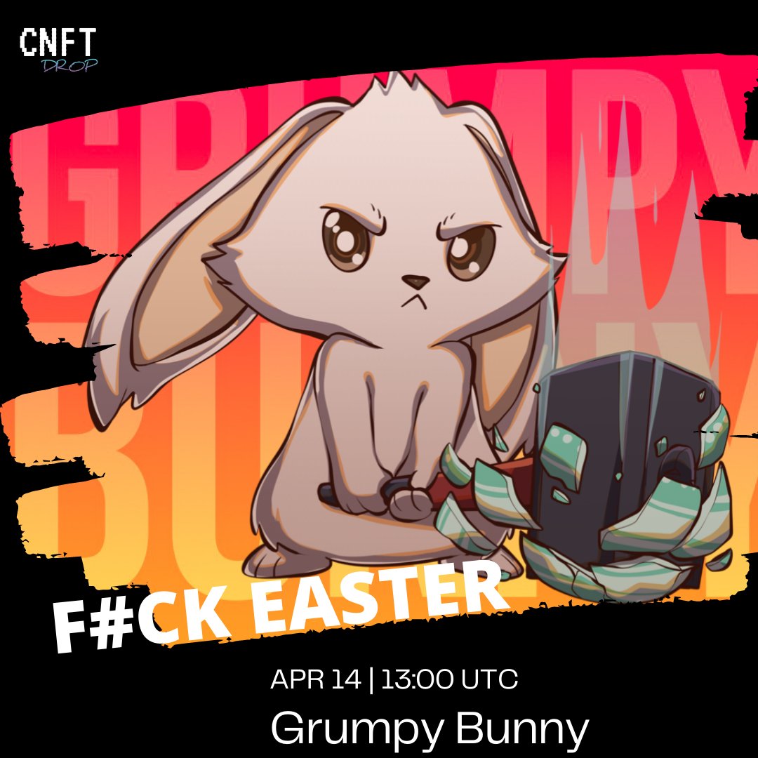 CnftDrop's tweet photo. F#CK EASTER DROP
Several designs, supply TBA
Mint price:
33 ADA for Non-HODLers / 8 ADA for HODLers
Community:
3.3k discord
6k twitter
How to buy?
Mint - website: https://t.co/Hbn3njuI91
Twitter: @grumpybunCNFT
Discord: https://t.co/rotQKw67xI
#cnft #grumpybunny #mint https://t.co/kw89k32wQ2