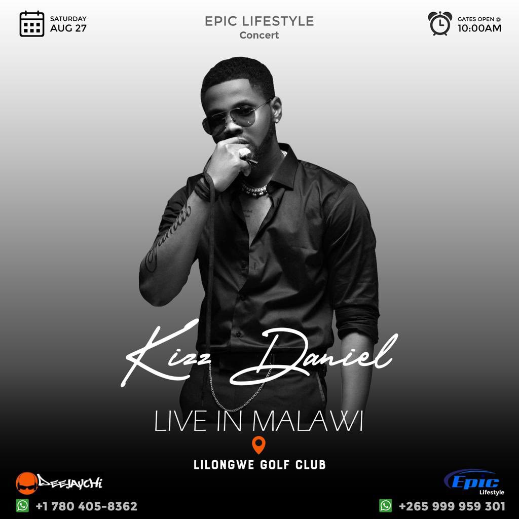 August 27 we unleash the best with the super star <a href="/KizzDaniel/">VADO D’GREAT 🥷</a> at the Lilongwe golf club Malawi 🇲🇼

Turn up time with the super malawi fans!!!! #August27 #Malawi #Letsgo