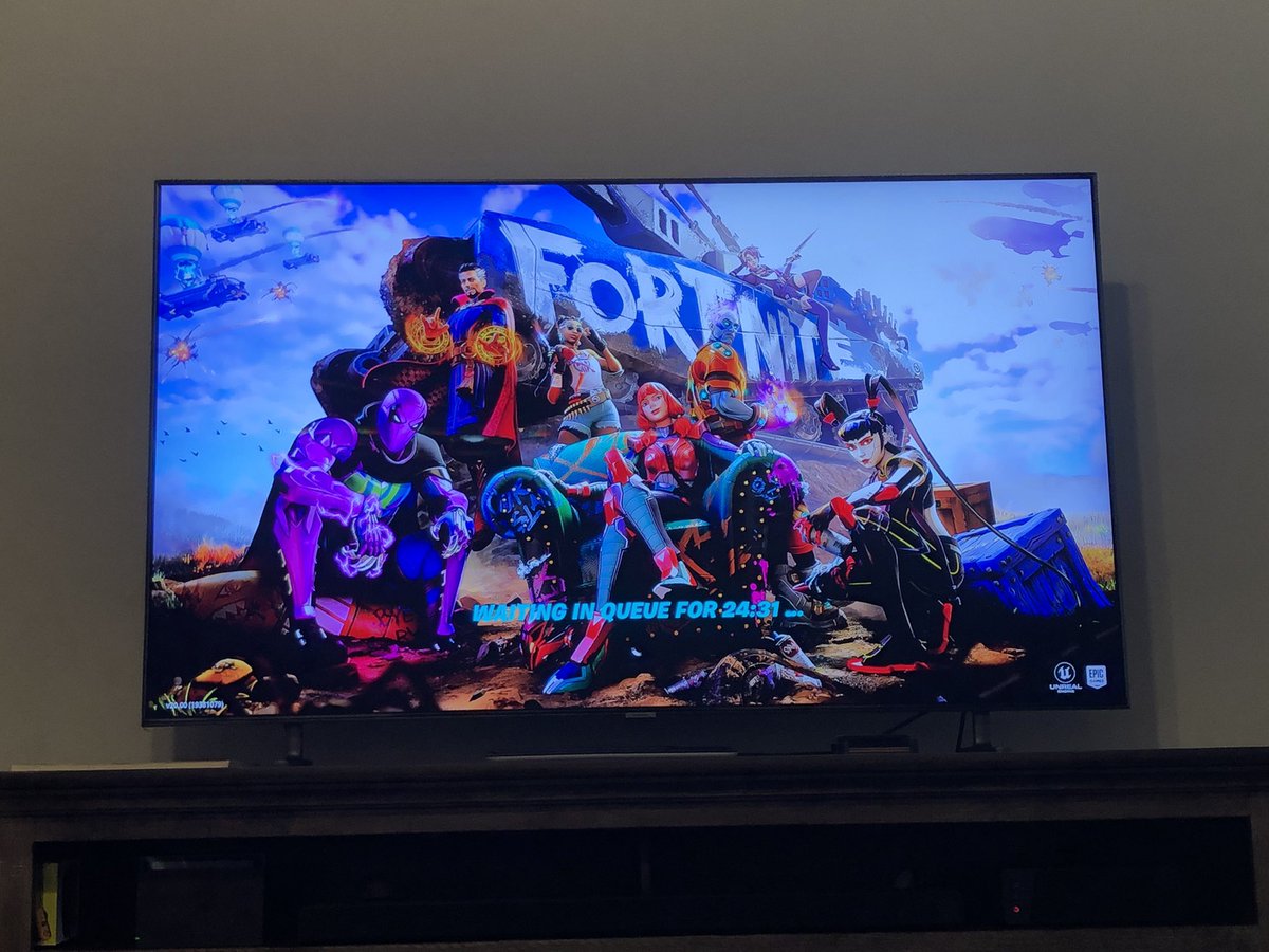 l0tus69's tweet photo. 4th time waiting “30” minutes, wtf.
Had to plug my switch in because it died after the third round of waiting 🤦🏻‍♀️
#FortniteSeason2 #FortniteQueue #FirstWorldProblems https://t.co/F3AT9Gqryh