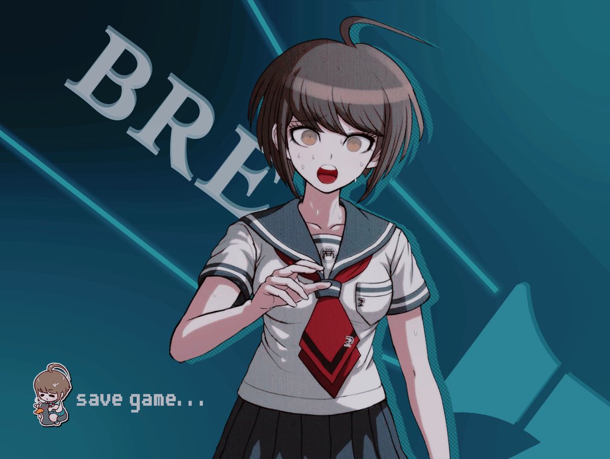 Komaru andaba siguiendo las poses de yoga en el video. Y si anda en ropa interior es porque era su cuarto.

Al escuchar a alguien entrar, se cayó.

“¿Sen-senpai?” Se ha sorprendido e incluso anda sudando. Se ha tenido que cubrir aunque sus manos no tapan todo.
