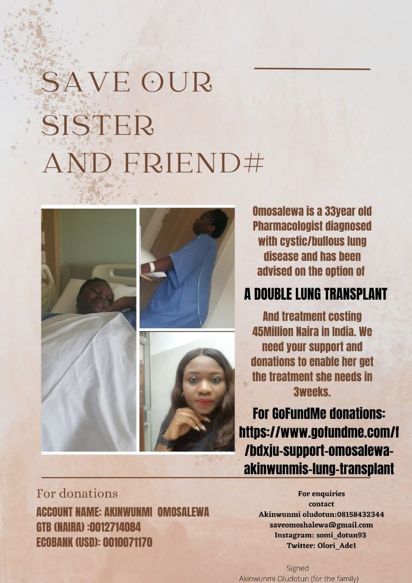 larryzeez's tweet photo. Please save Omosalewa's life. No amount is too small.

#SaveOmosalewa https://t.co/UhpWyWCZXv