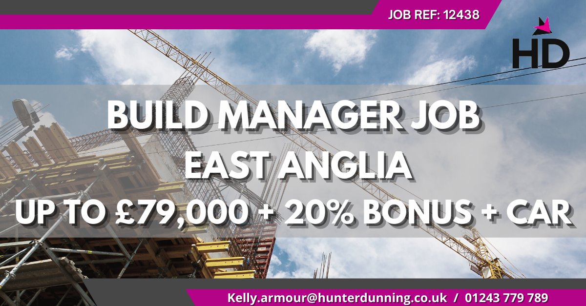 BUILD MANAGER JOB offering Up to £79k + 20% Bonus + Car Allowance £6,700 ! 

Based in East Anglia

 #propertyjobs #constructionjobs #hiring #newjob #hunterdunning #recruitment #jobhunt #buildmanagerjobs #eastangliajobs hunterdunning.co.uk/jobs/build-man…