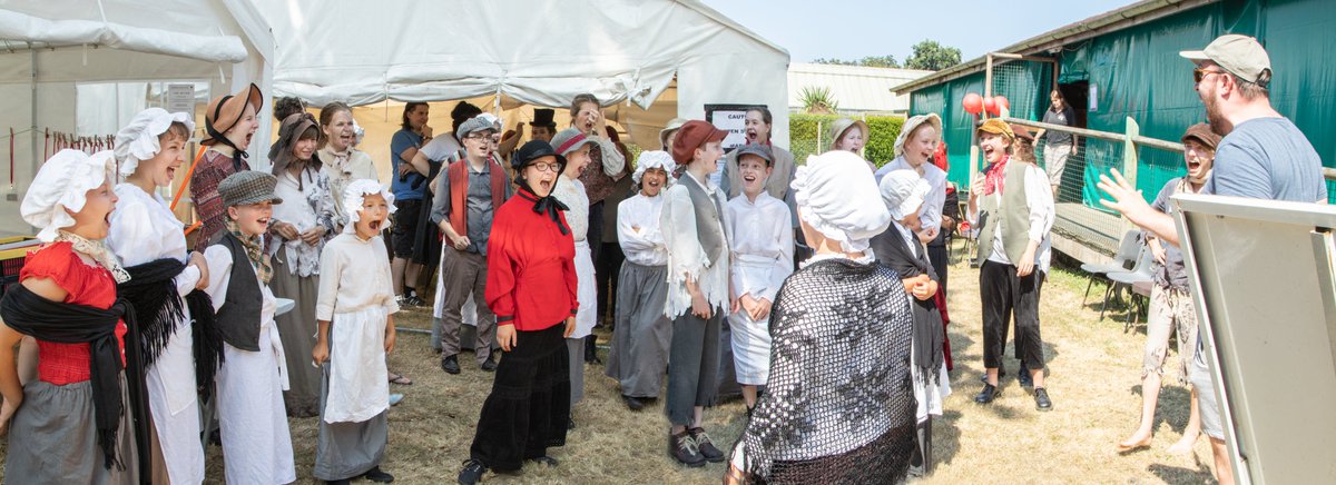 Not many photos left to go in our look back over 40 years of BTG.  #33 is the warm up before the matinee performance of Dark River in 2018.  We are usually lucky with the weather for Drama Week (touch wood quickly for this year!). Photo credit - Gillian Denny