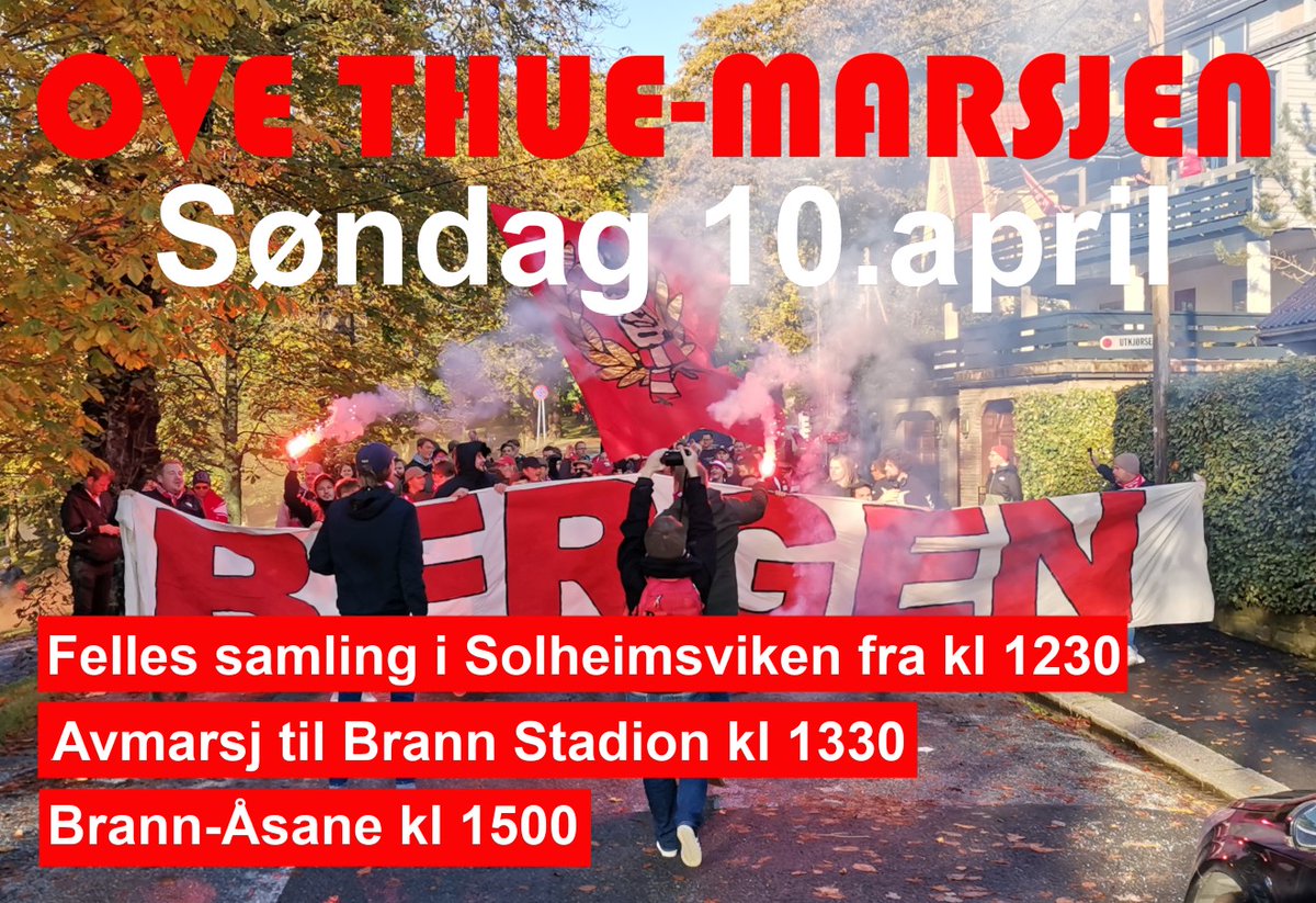 Bataljonen_no's tweet photo. Søndag 10.april arrangerer vi Ove Thue-marsjen fra Solheimsviken til Brann stadion. Bli med oss i Norges største supportermarsj og hyllest av legenden bak de største Brann-sangene! https://t.co/FKTLPDu6NN