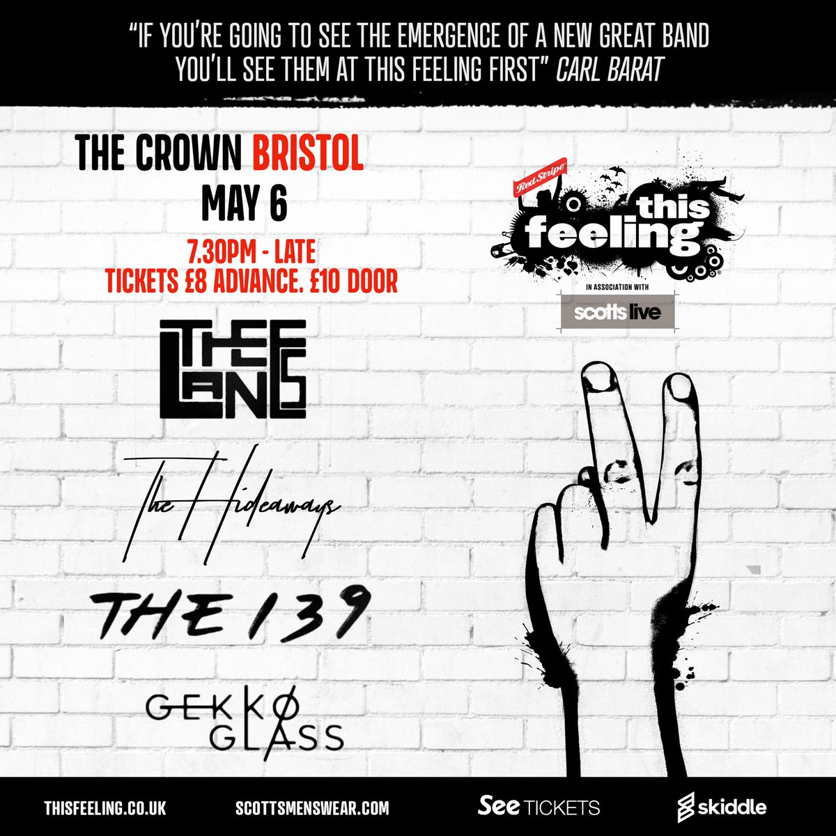 Bristol - catch us at The Crown on Fri 6th May for @This_Feeling event! Tickets: skiddle.com/e/36000539 @scottsmenswear @redstripeuk