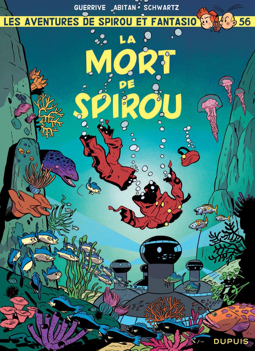stripland_BENL's tweet photo. De (Franse) cover van album 56 - De Dood van Robbedoes - hadden jullie nog te goed. 🙂 #Schwartz #Guerrive #Abitan #Robbedoes #Kwabbernoot #Spirou #Fantasio #Dupuis https://t.co/2Eois0UmPJ