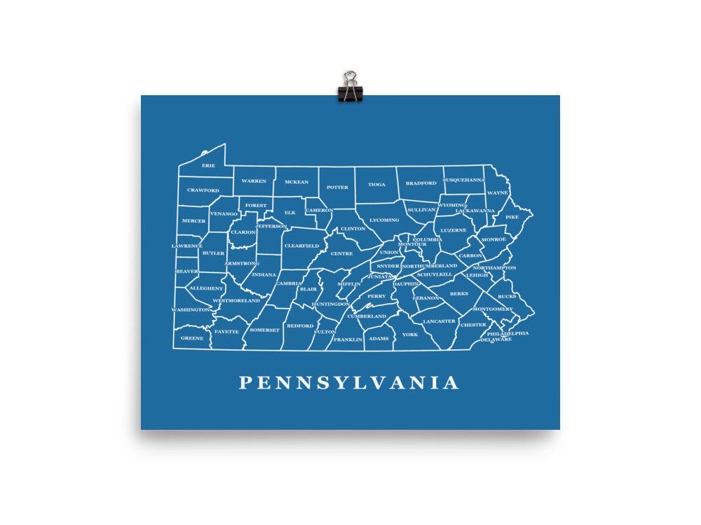 XtianMaps's tweet photo. #Map of #Pennsylvania Counties (8 in by 10 in, Blue and White) - #Keystone State Map available in my #etsy shop https://t.co/IDik92wqCT https://t.co/EPQ6jkIDbb