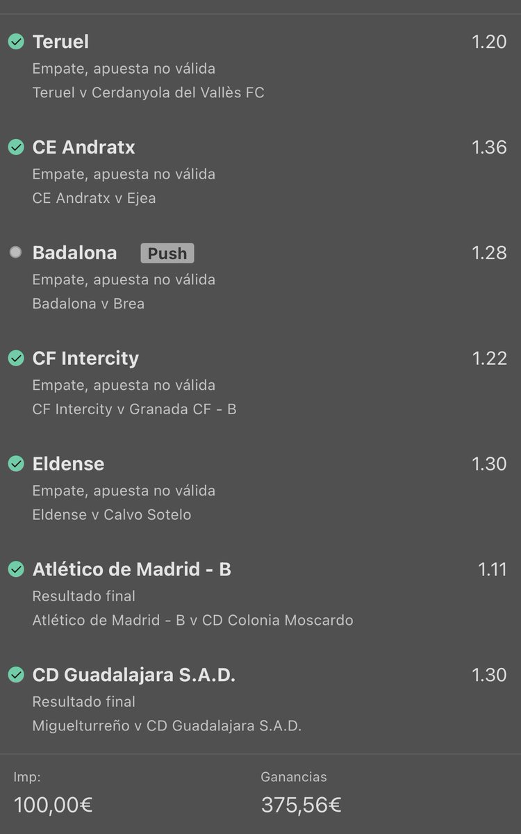 terceraapuestas's tweet photo. 5 FUNBETS CONSECUTIVAS ACERTADAS ✅✅✅✅✅

Otra al bolsillo en mi canal de Telegram https://t.co/RNnCUFCaod ⭐️⭐️⭐️⭐️⭐️

Esto no es normal. Me encanta el fútbol español 😍 y estoy demostrando cada semana desde hace muchos años que con mis apuestas se gana dinero. https://t.co/DpowYOy3aQ