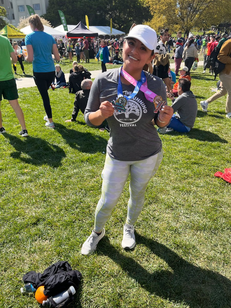 LilsG31's tweet photo. And all done with the #halfmarathon before 1130am! 16.5 miles completed before noon! @oaklandmarathon #TownRun challenge completed 5k + half marathon done!Q1 2022 goals https://t.co/J9tACn0AU3