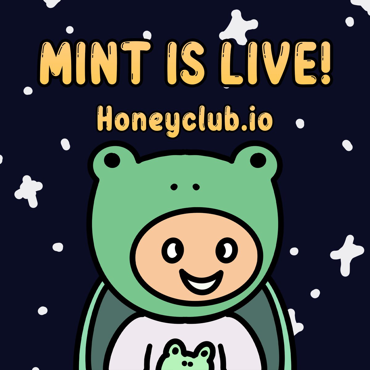 HoneyClubNFT's tweet photo. 🍯🍯MINT IS LIVE! 🐸

Mint Site: https://t.co/zF9OGZrP50
OpenSea:https://t.co/65tV9TcnhG

#NFTdrop #NFTs #Honeyclub https://t.co/XGpOGKkQ2n