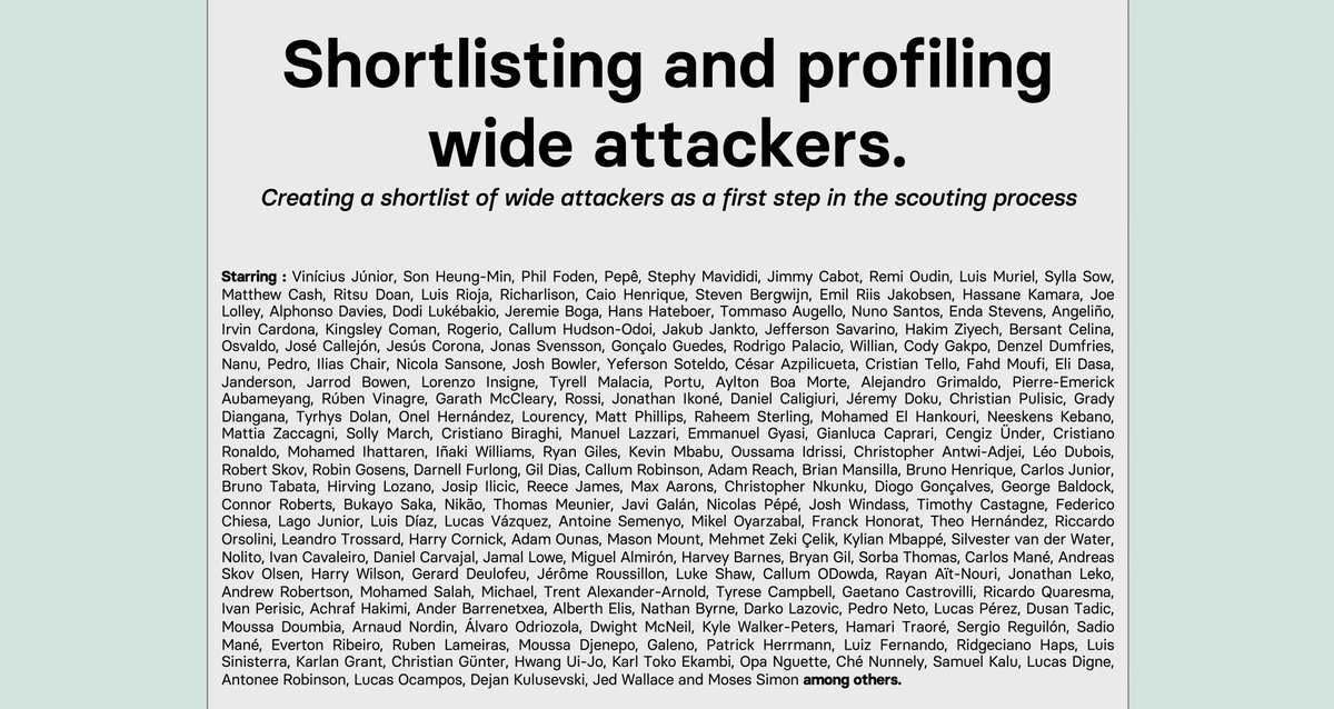 A piece about wide attackers coming out tomorrow