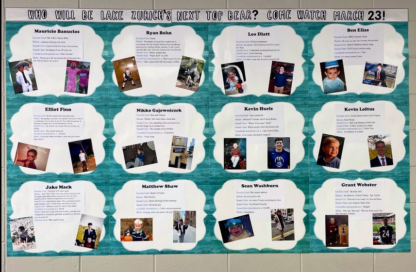 Save the date for LZ’s Top Bear!! Here are the contestants competing on Wednesday, March 23rd. Tickets are $7 sold through the QR code- it’s a show you won’t want to miss! 🎩