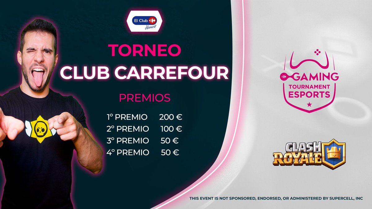 AnikiloGamer's tweet photo. 🥇Amantes de #ClashRoyale se que os encanta los torneos! Apuntaros a este con grandes #Premios , +800 € y #SorteoPS5 😮
🏆Torneo👉 https://t.co/UgmRGEy9Ju
🕹 Sorteo 2x Play 5 siendo socio: https://t.co/JKZB6hIeLO
📝Socio Carrefour👉 https://t.co/J2Q69zlNDB https://t.co/mVclspCBuO