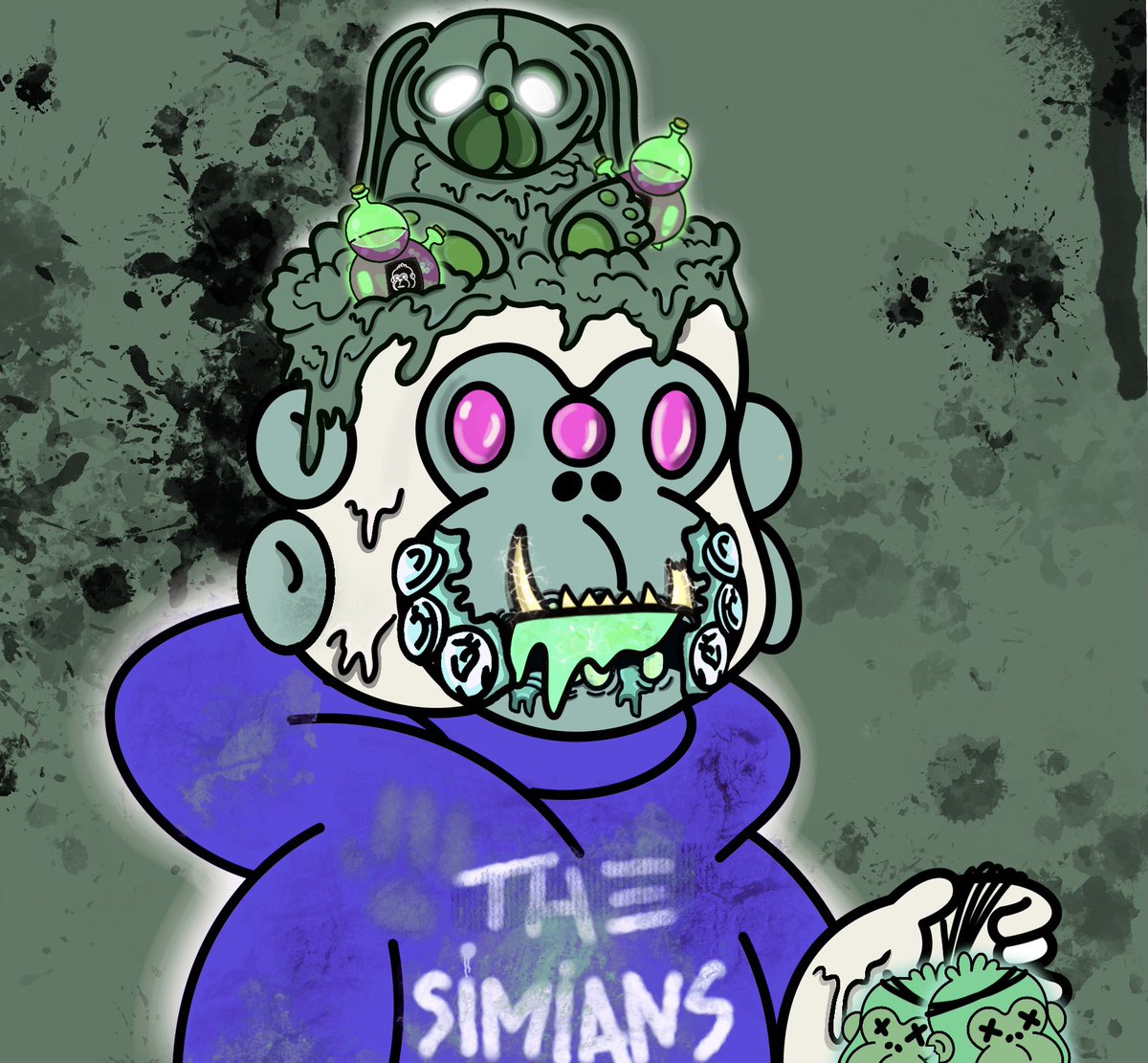 SimiansNFT's tweet photo. Blue Hoodie Gang🧪🔵

Which one would you like to be the Mutant version of your Simian? https://t.co/pkUOdj1UnQ
