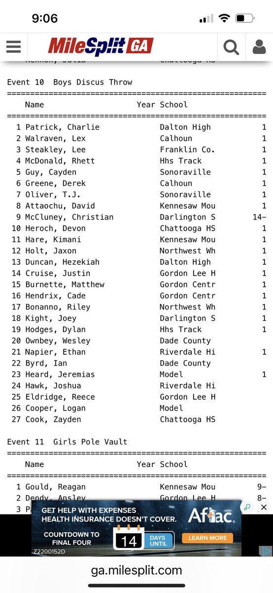 JohnMPatrick's tweet photo. Big day yesterday for @chuck_patrick72. 1st place in Discus at the Mohawk Warrior Invitational with 15 other schools. He threw 130’10”. Also hats off to the guys for wearing their lucky track suits. Congrats buddy! https://t.co/tW4hPReBo9