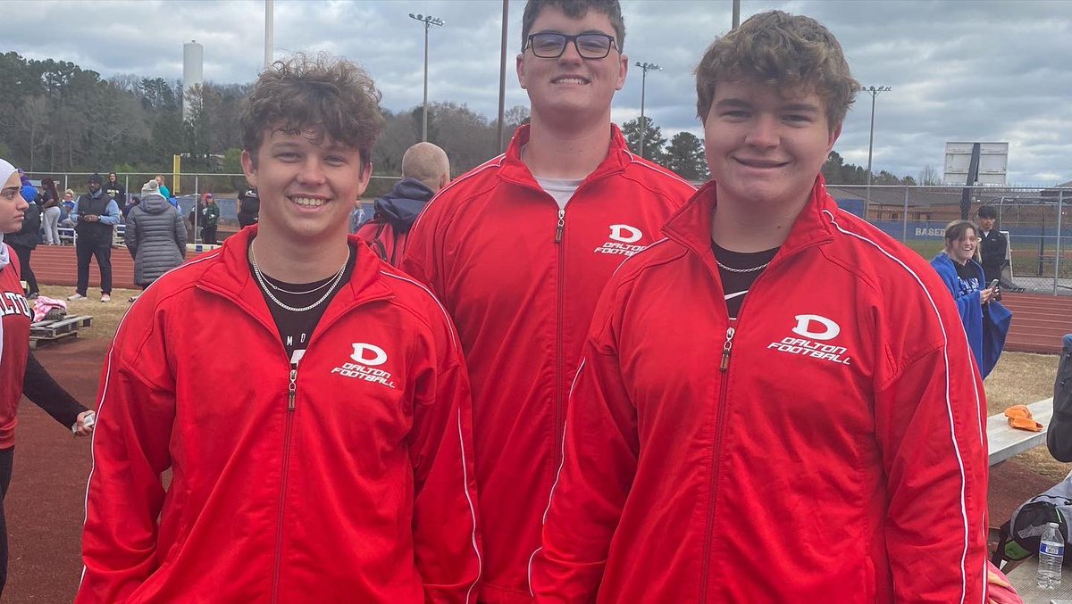 JohnMPatrick's tweet photo. Big day yesterday for @chuck_patrick72. 1st place in Discus at the Mohawk Warrior Invitational with 15 other schools. He threw 130’10”. Also hats off to the guys for wearing their lucky track suits. Congrats buddy! https://t.co/tW4hPReBo9