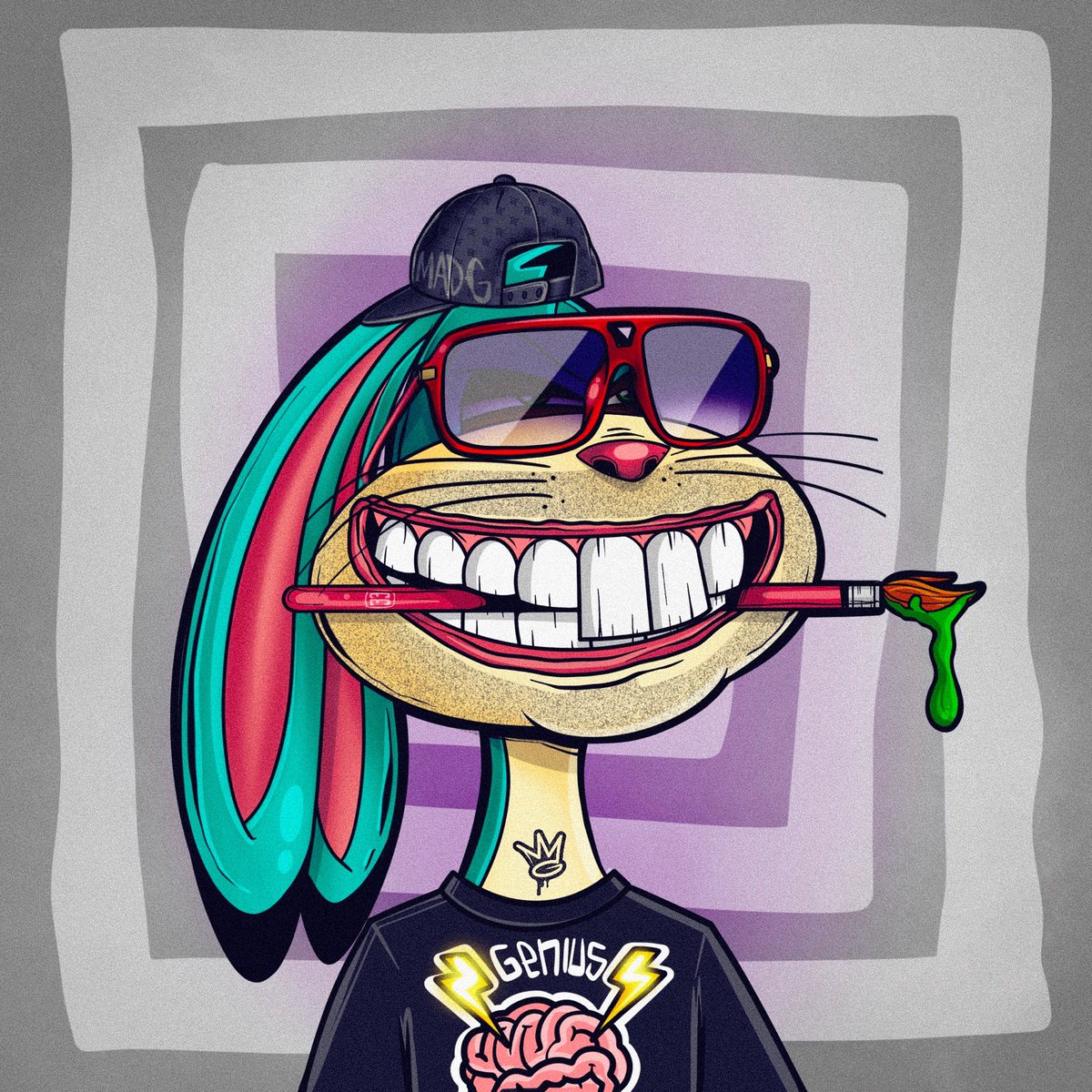 ElRealGenius's tweet photo. Introducing my personal PFP- MAD G. from #madharesociety COMING SOON!!! #cryptonft #CRO #CroFam @ElRealGenius @Ugonzo_art https://t.co/WdRFSoDTq7