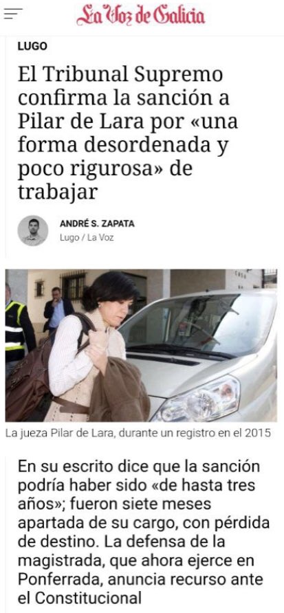 GloriaElizo's tweet photo. Se ha quedado buena tarde para reivindicar a las juezas valientes que un día tropezaron con un hilo de corrupción que las llevó al desprestigio, al olvido pero qué nunca tuvieron dudas de quienes eran ni de sus obligaciones:

La jueza Pilar De Lara. Jueza de Lugo.

Va hilo 👇🏽 https://t.co/8hYcFHkjmI