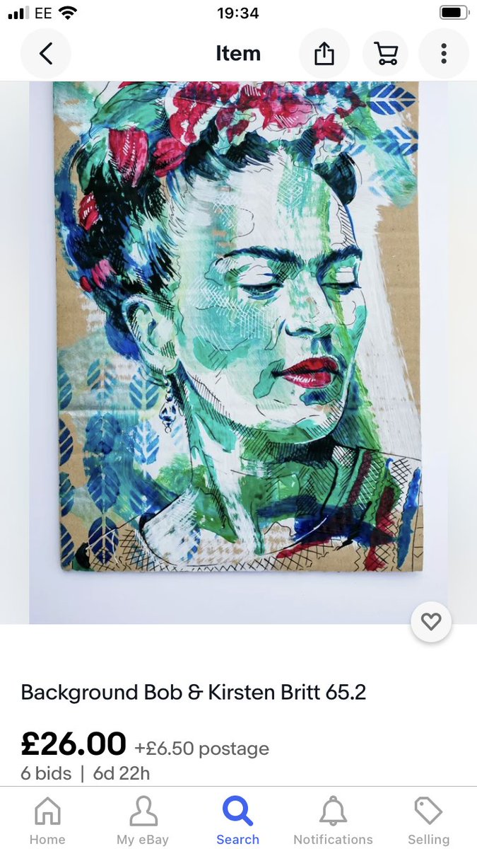 kirstenbrittart's tweet photo. Want to raise some money for Colchester &amp; Ipswich hospital? Want to get your hands on my Frida or an amazing original by some truly incredible artists? Heads over to eBay for the Background Bob collaborations sold by shuttheduckup it’s now live!!! #backgroundbob https://t.co/zgARikfpmO