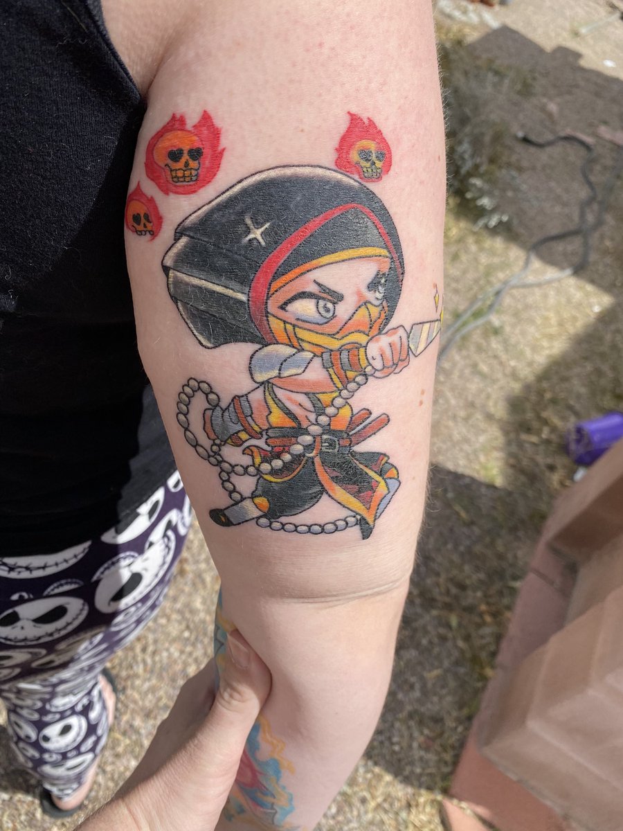 Skillio87's tweet photo. My wife’s and my new tattoos!        Artist: Sasha Fontaine
Instagram: xxsashafontainexx @noobde https://t.co/b02jAAmBCx