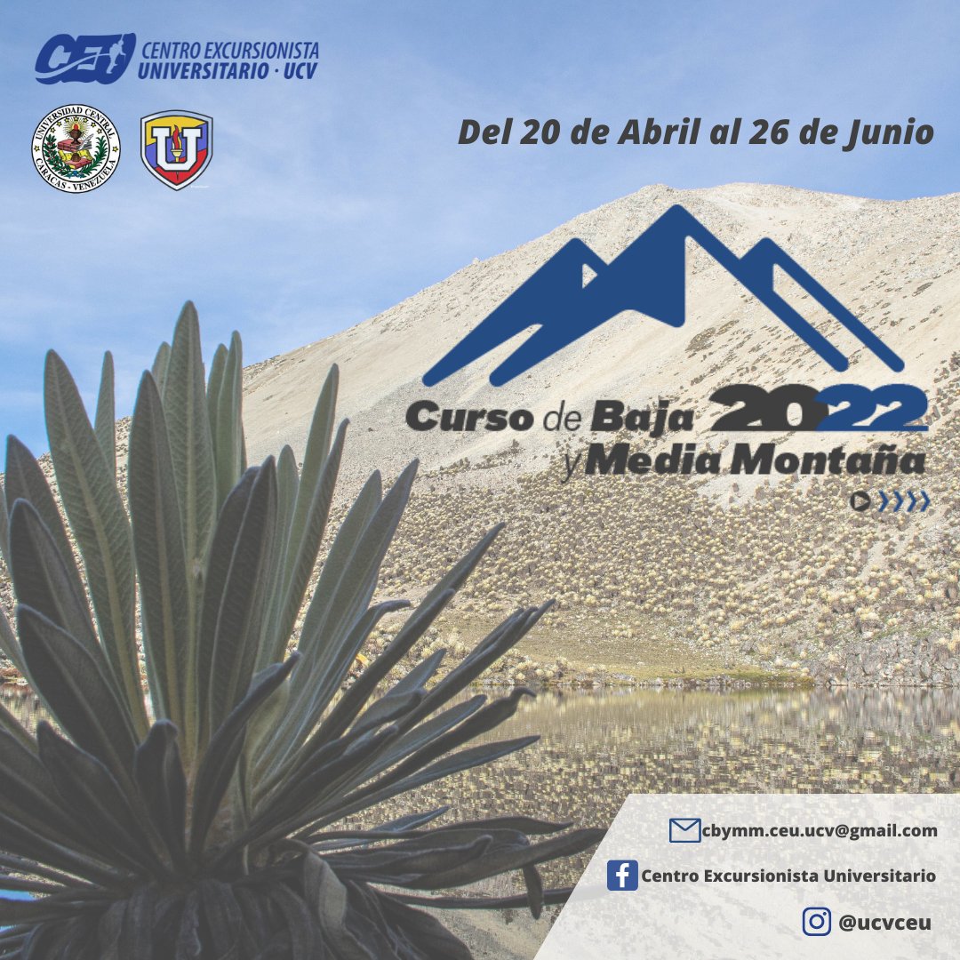 ucvceu's tweet photo. Te invitamos al desafío de ser "Montañista Integral". Aprender maniobras, técnicas, teorías, muchisima practica y horas de montaña !!. 
 
... con nuestro Curso de Baja y Media Montaña 2022. 
 
Del 20 de abril al 26 de junio, 2022 
Escribe a: cbymm.ceu.ucv@gmail.com para + info. https://t.co/CMhkw5UZ1r