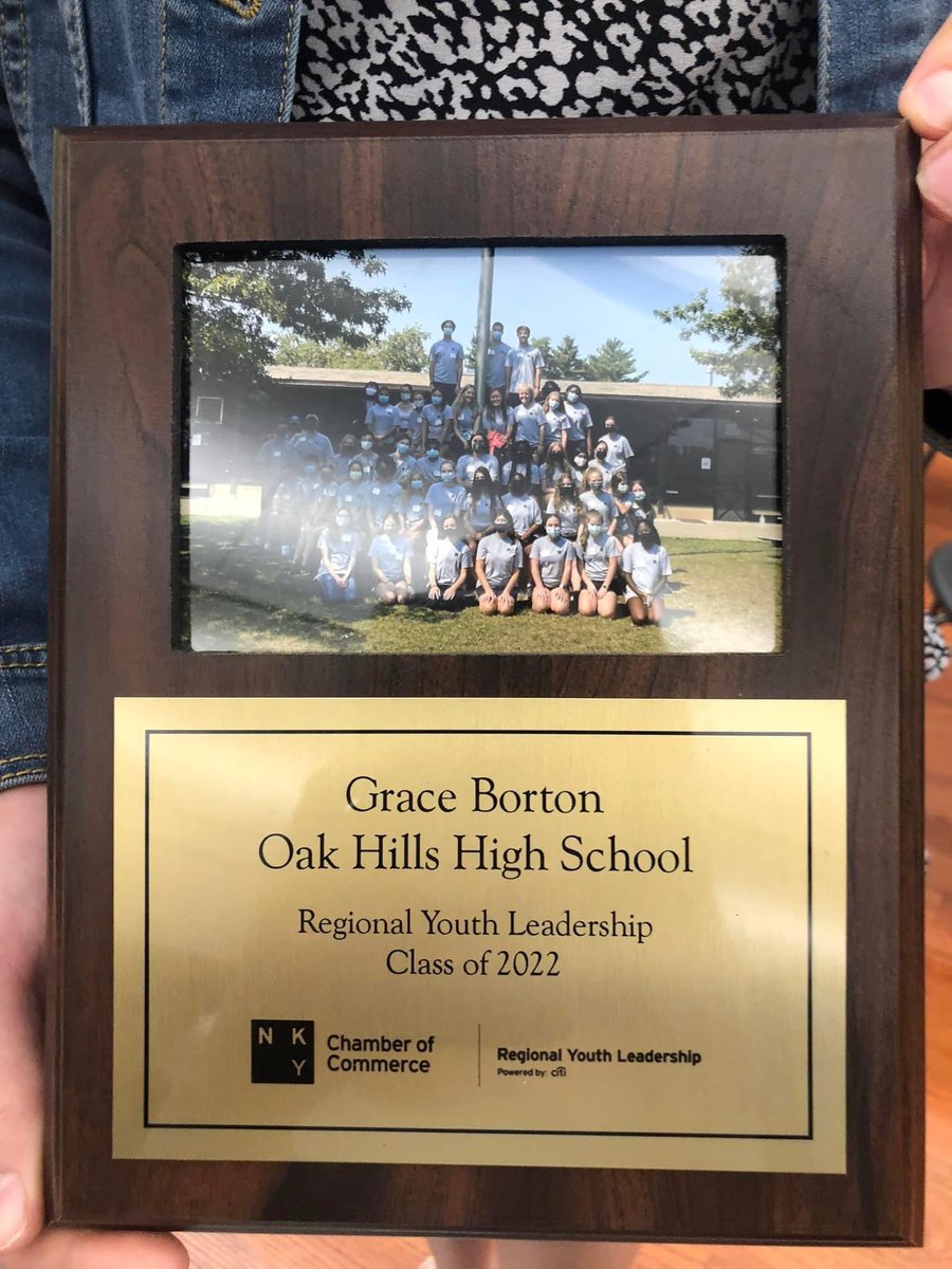 CoachJackieSB's tweet photo. Congrats to our girl! Today was Grace Borton’s graduation ceremony for the Regional Youth Leadership class of 2022! She represented  Oak Hills High School among a class of juniors from high schools throughout the greater Cincinnati area. https://t.co/EnfOIDaTZI