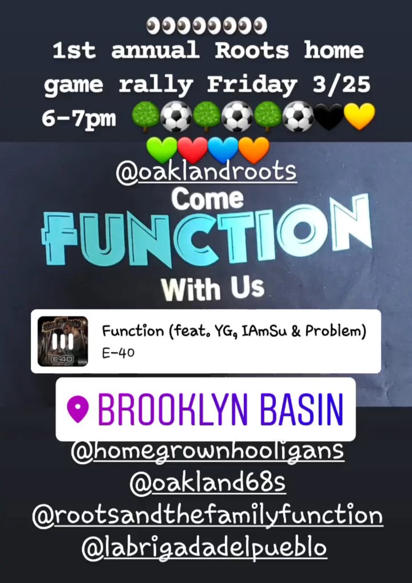 OakFutbolCa's tweet photo. Psssst, hey Oakland turn up.
@oaklandrootssc @Oakland68s @LaBrigada510 #HOMEGROWNHooligans https://t.co/bqRTKrG2hV