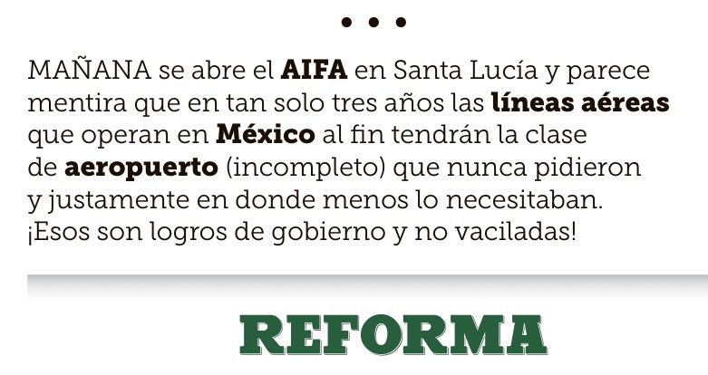 ¿Así o más claro? Cuánta verdad en tan pocas líneas. 

#AIFANacioMuerto 

#TemploMayor 
@Reforma