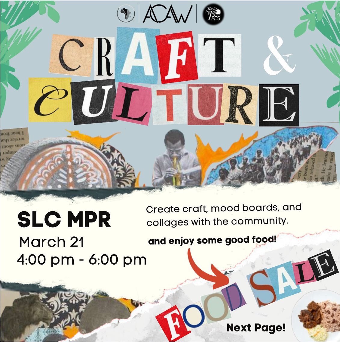 Bring your creativity and pass by the Multipurpose Room (MPR) in SLC to get started on your very own mood board🎨👨‍🎨

Canvases, paint, glitter, magazines and more.

🗓: Monday March 21st (tomorrow)
⏰: 4-6pm
📍: SLC MPR