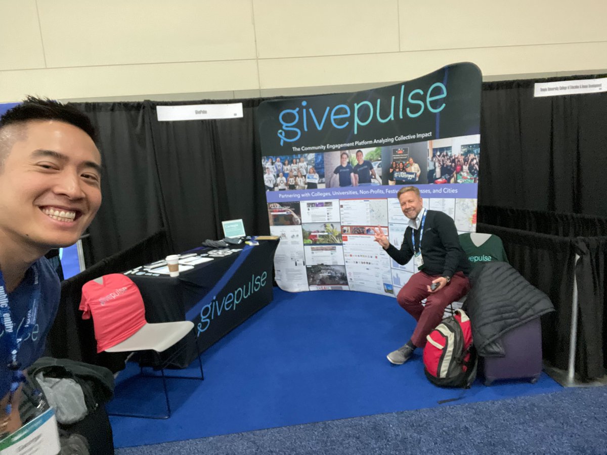 givepulse's tweet photo. All set up and ready to go @NASPAtweets ! Come visit us in the Exhibit Hall, booth 600. We will be collecting books for the NASPA Serves event. #NASPA22 #naspa #communityengagement #getinvolved #givepulse https://t.co/PnJ9voX9Ch