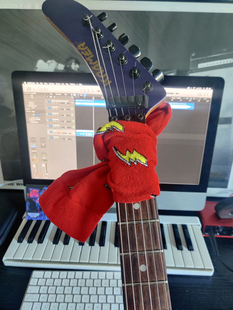 Sock on means rock on. ⚡ Recording some eazy cheezy breezy licks for a real heartfelt project. #allez