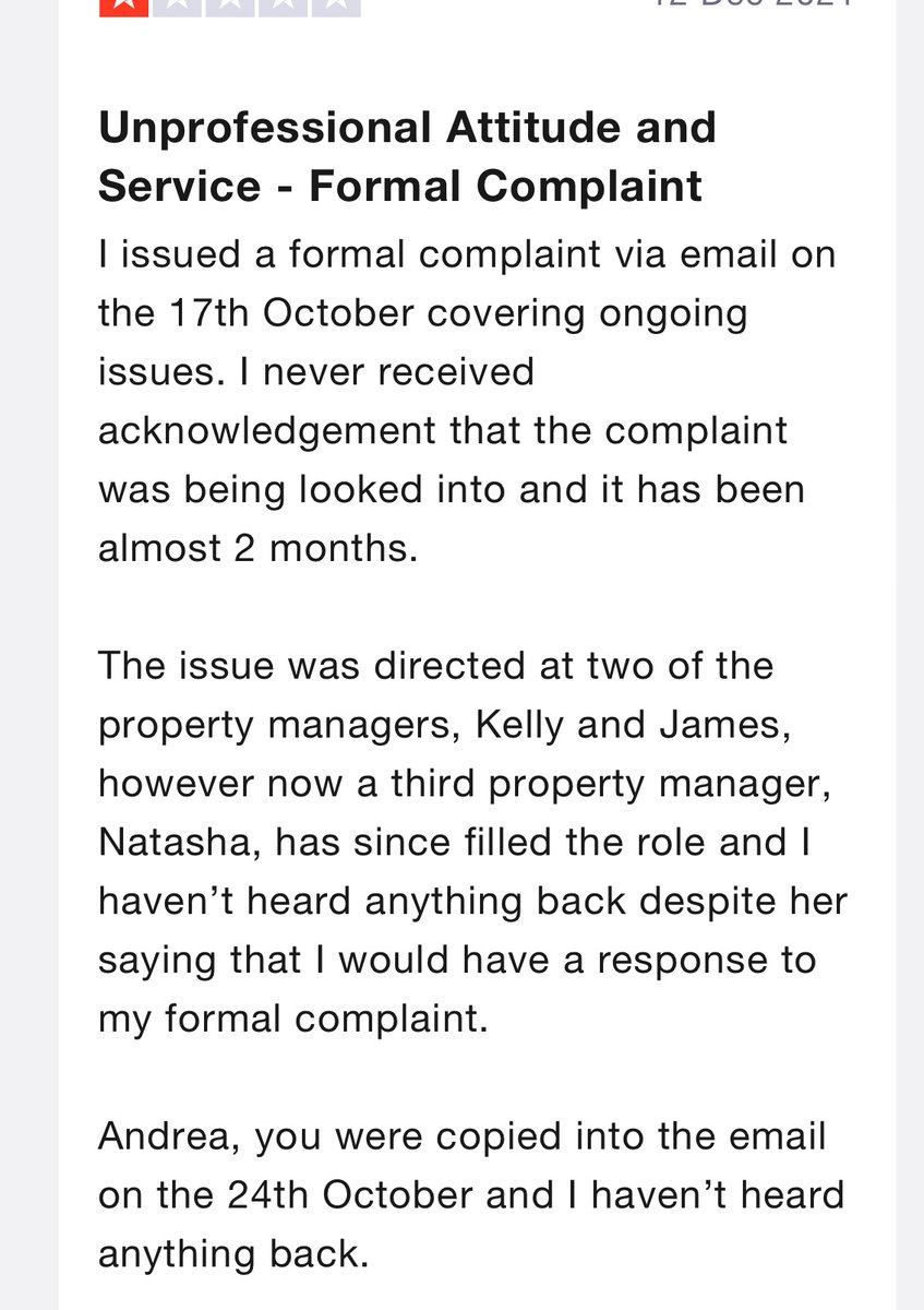 InspiredPropertyManagement

Unprofessional Attitude and Service - Formal Complaint

uk.trustpilot.com/reviews/61b5ed…

#inspiredpropertymanagement
#leaseholderScam
#Dishonest
#Fraud
<a href="/michaelgove/">Michael Gove</a>
<a href="/BorisJohnson/">Boris Johnson</a>
<a href="/guardian/">The Guardian</a>
<a href="/DonnyFreePress/">Doncaster Free Press</a>
